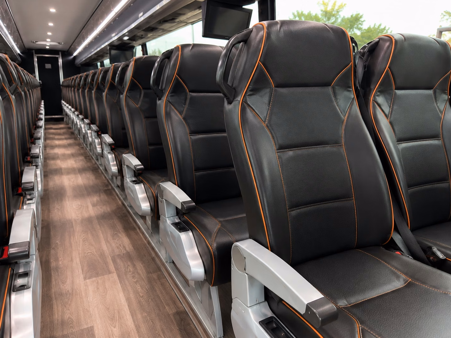 glendale charter bus rental interior